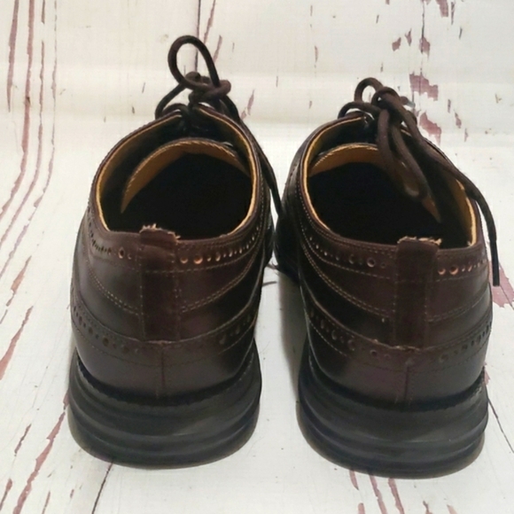 Cole Haan 9.5 Grand os wingtip lace up mens shoes brown main image 4